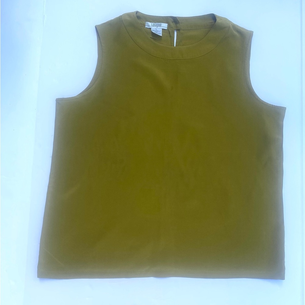 Vintage I. Magnin Silk Sleeveless TOP  Size L